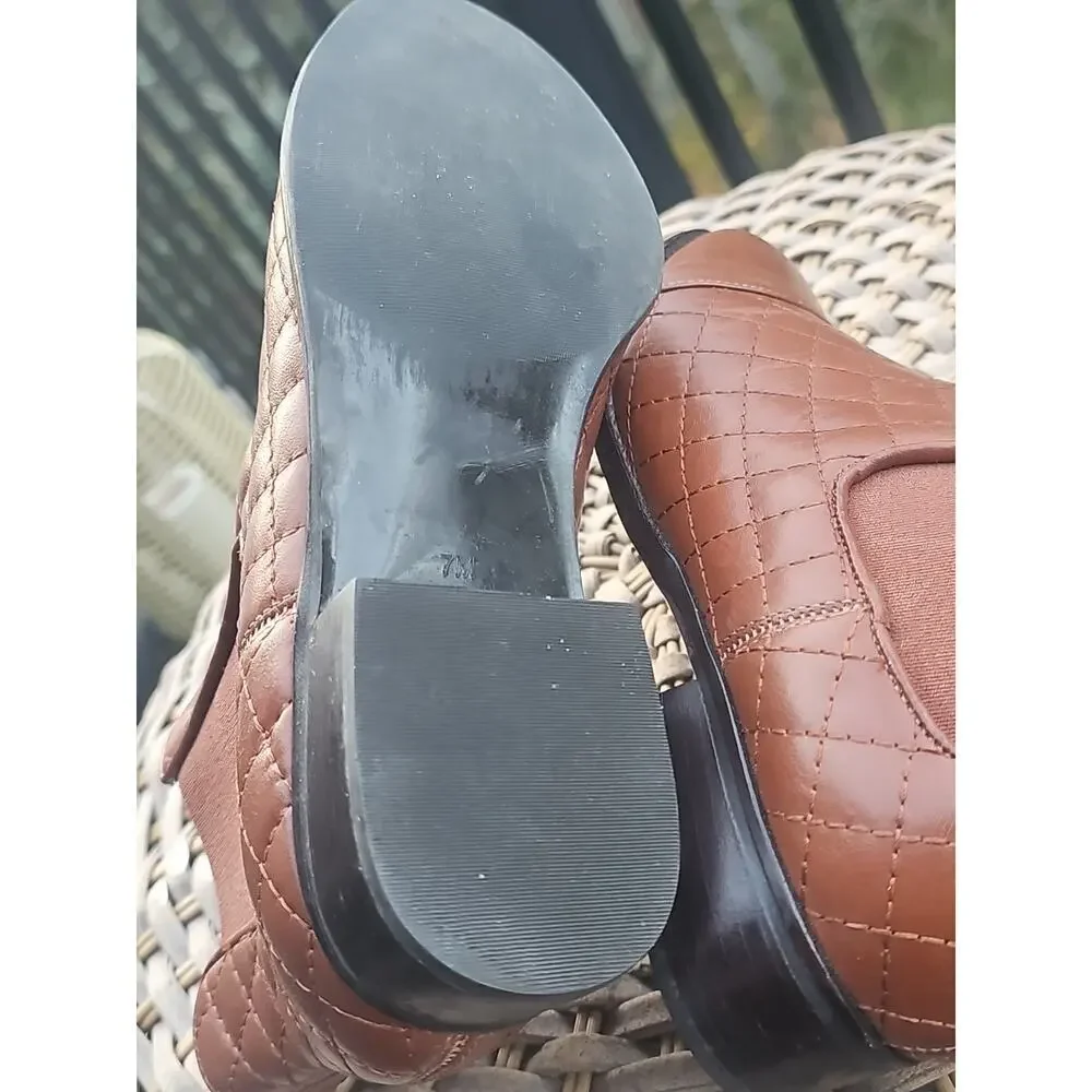 Talbots Women’s Shoes Dark Rum Tish Quilted Boots Size 7M Brown